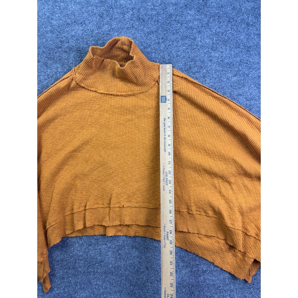 Free People We The Free Top Womens Medium Yellow Thermal Mock Neck OB1265755 - Picture 3 of 7